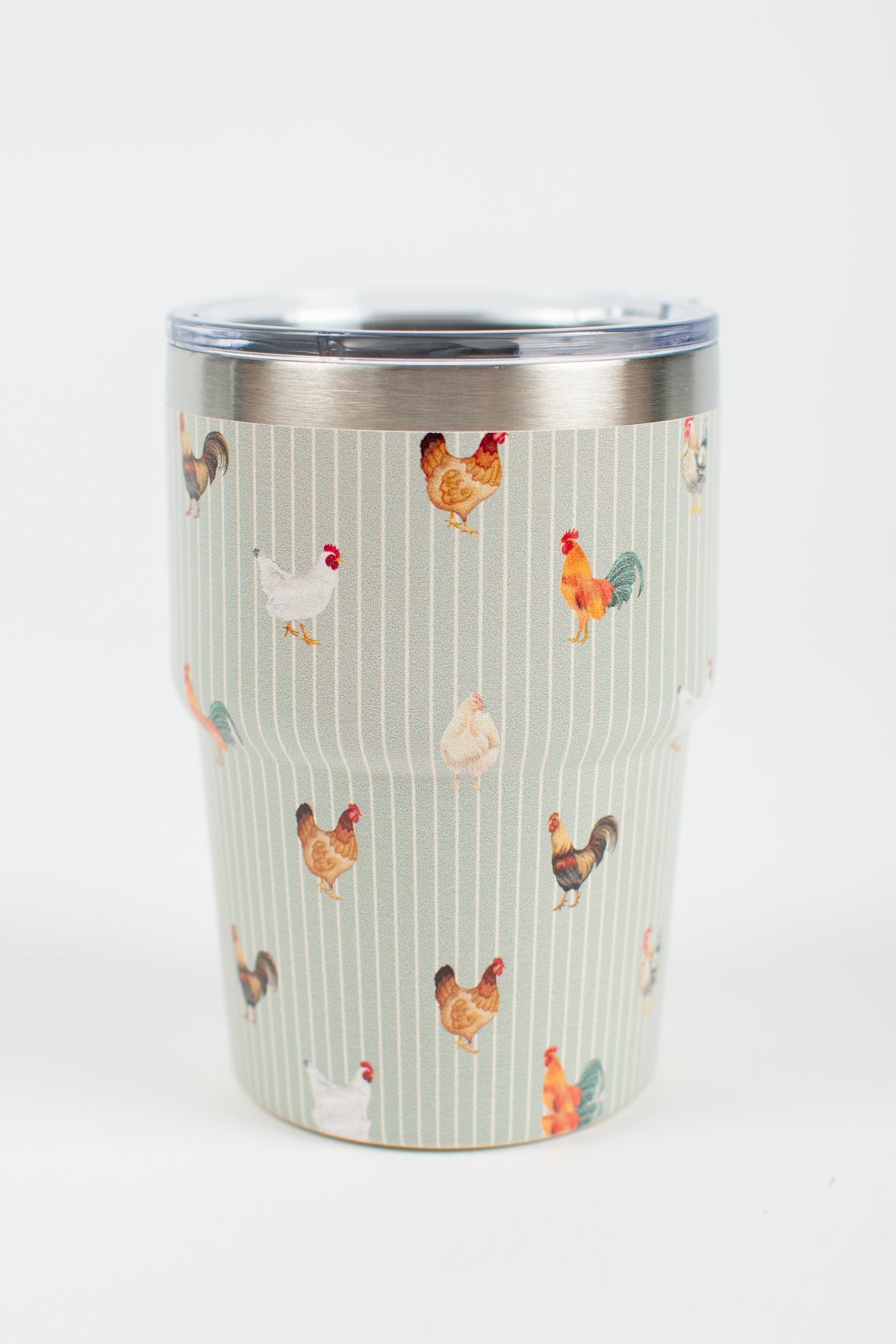 Sage Chicken Striped 12oz Little Tank Tumbler
