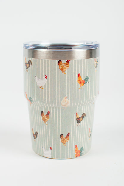 Sage Chicken Striped 12oz Little Tank Tumbler