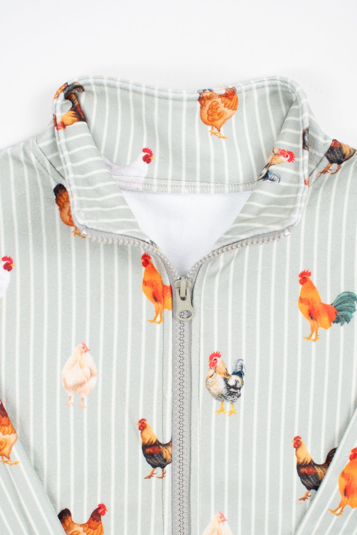 Sage Chicken Striped Toddler/Youth Zip-Up Jacket