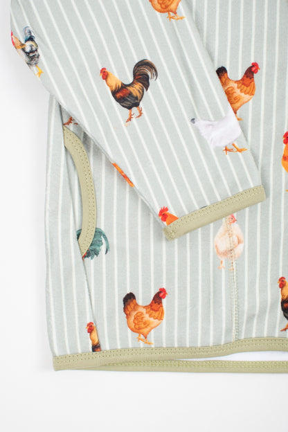 Sage Chicken Striped Toddler/Youth Zip-Up Jacket