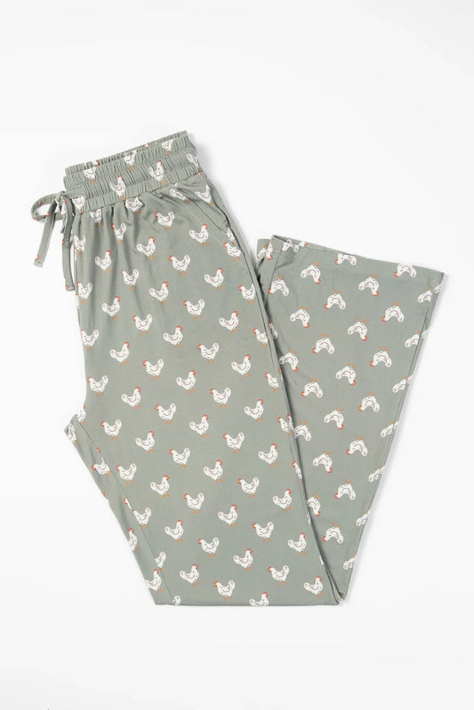 Sage Chicken Adult Bamboo Pajama Pants