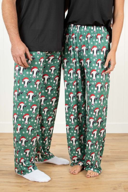 Santa Cows & Snowflakes Adult Pajama Pants *PREORDER*