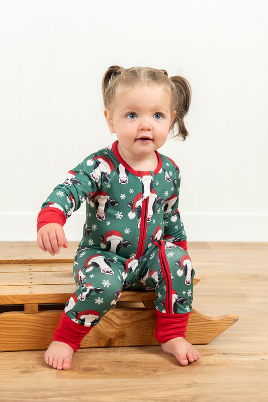 Santa Cows & Snowflakes Baby Zippy *PREORDER*