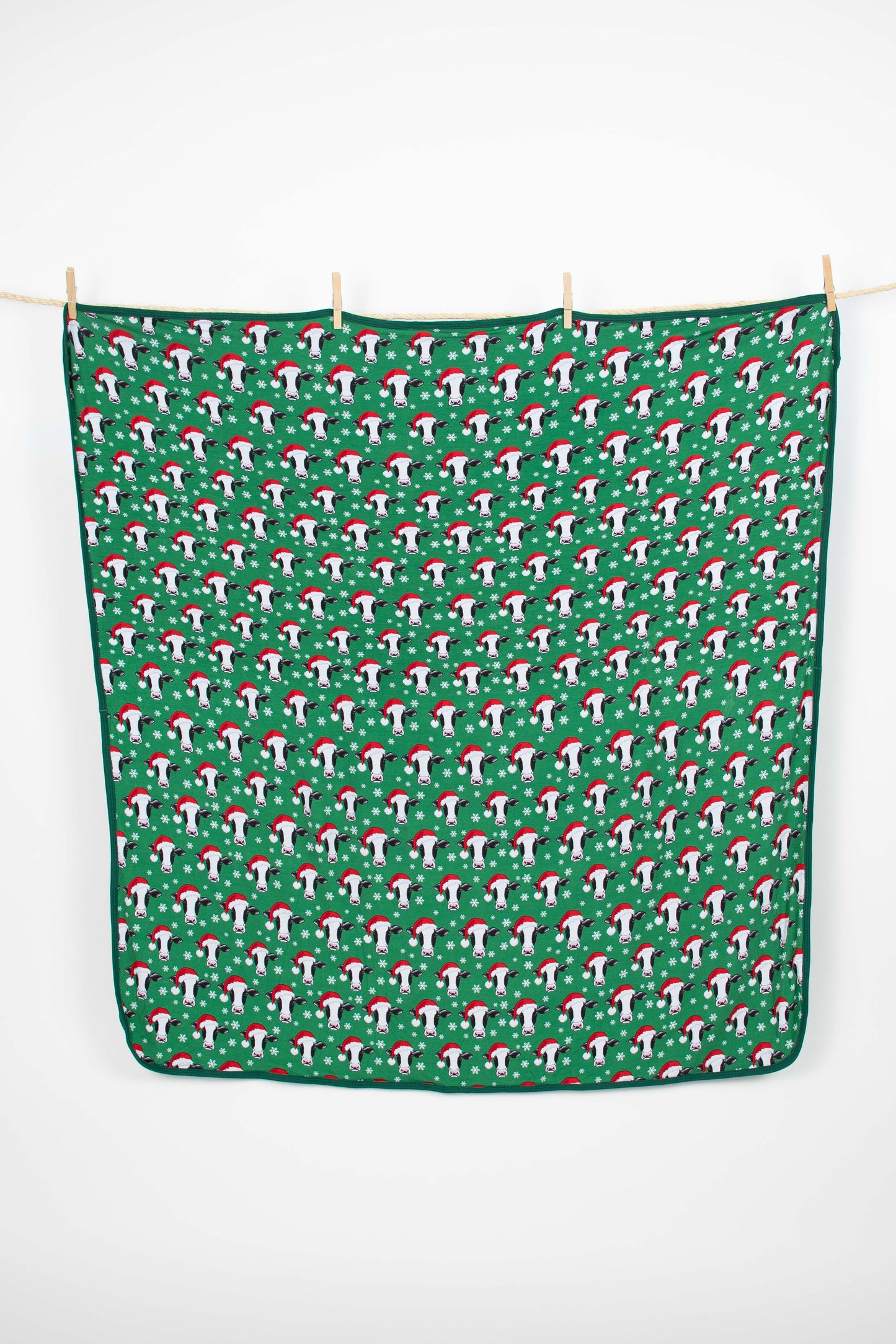 Santa Cows & Snowflakes Kids Bamboo Blanket