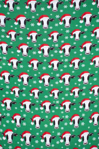 Santa Cows & Snowflakes Kids Bamboo Blanket