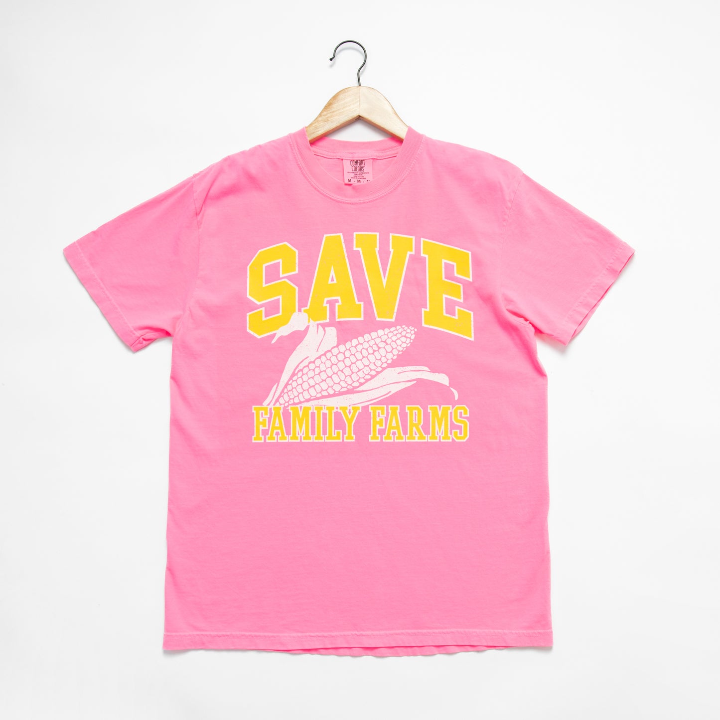 'Save Family Farms' Neon Pink Tee