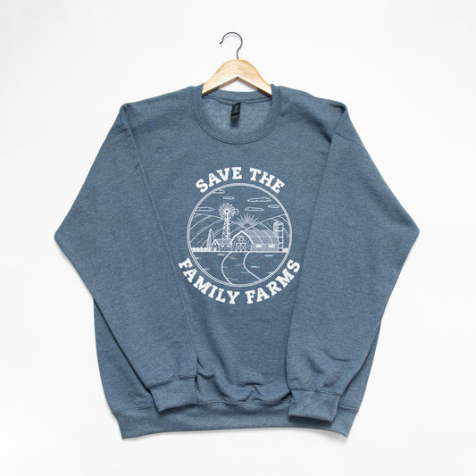'Save the Family Farms' Navy Crewneck - American Farm Company