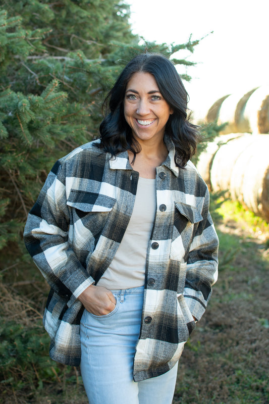 Sherpa Lined Plaid Shacket