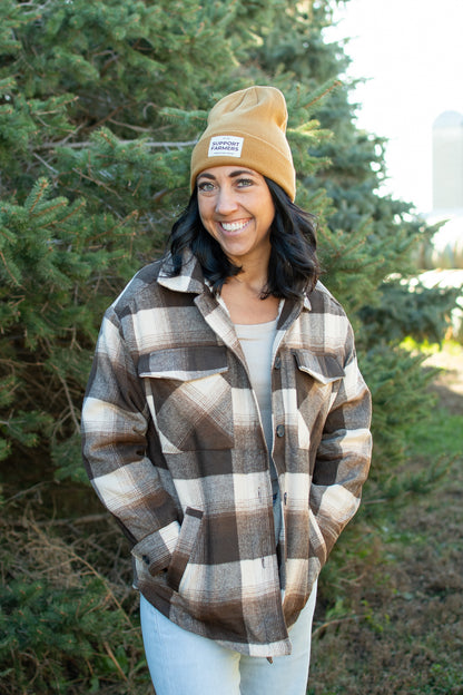 Sherpa Lined Plaid Shacket