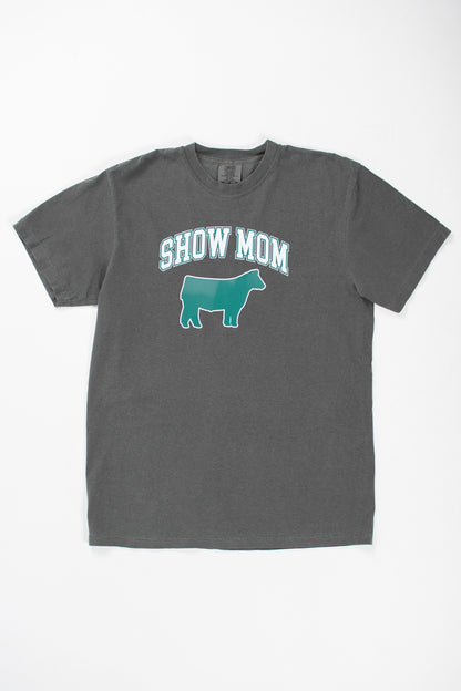 'Show Mom' Fair Animal Charcoal Tee