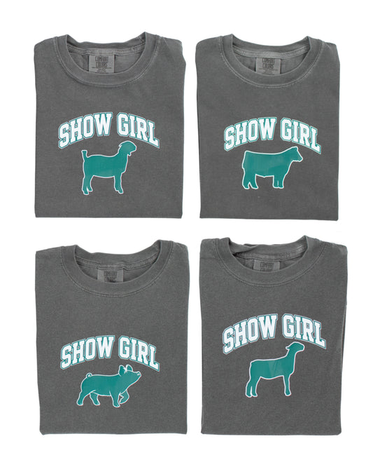 'Show Girl' Fair Animal Charcoal Youth Tee