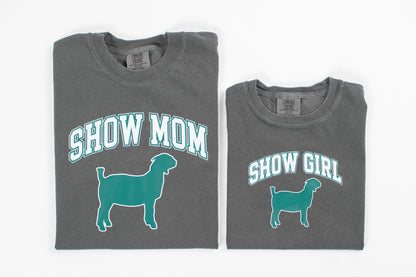 'Show Mom' Fair Animal Charcoal Tee