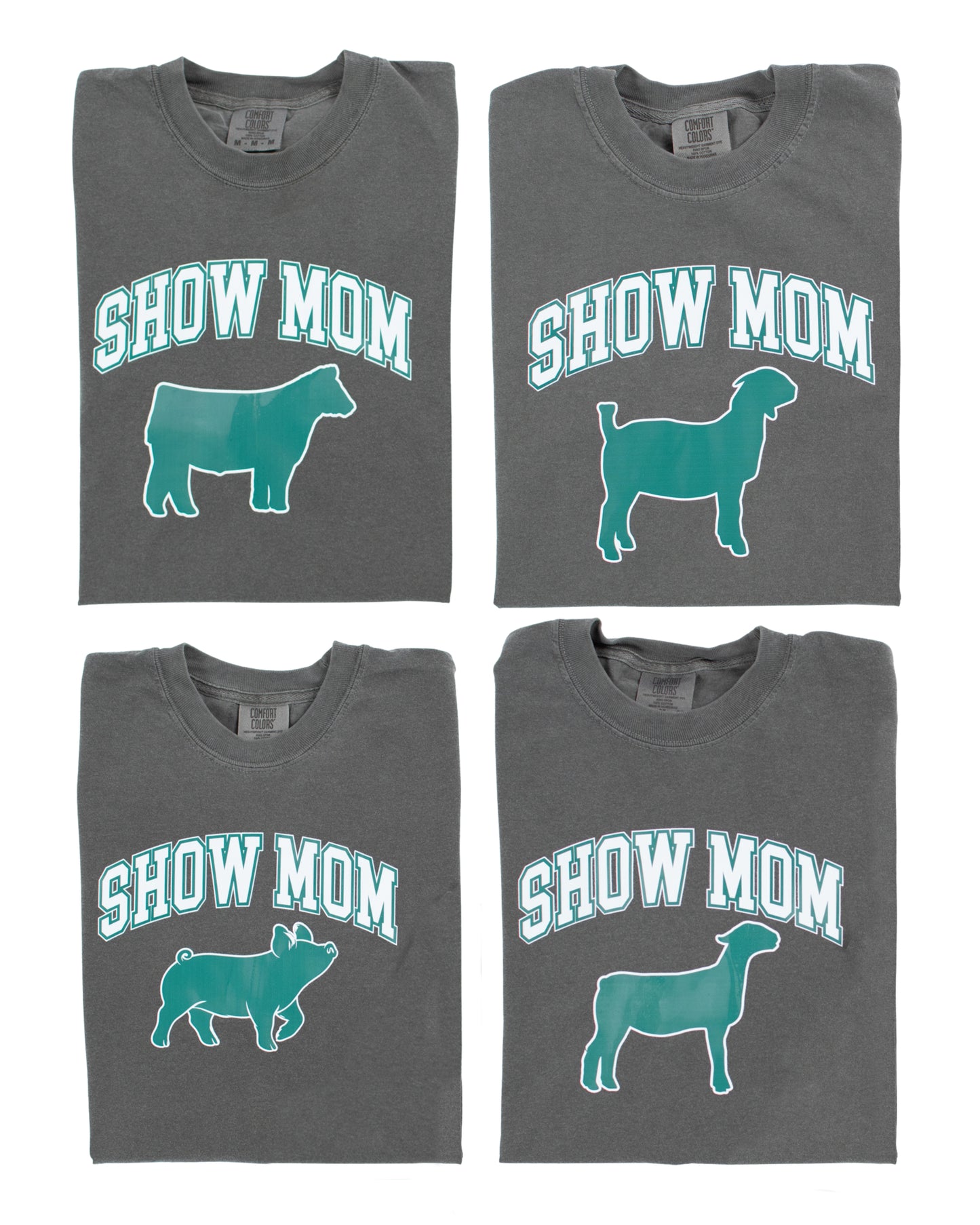 'Show Mom' Fair Animal Charcoal Tee
