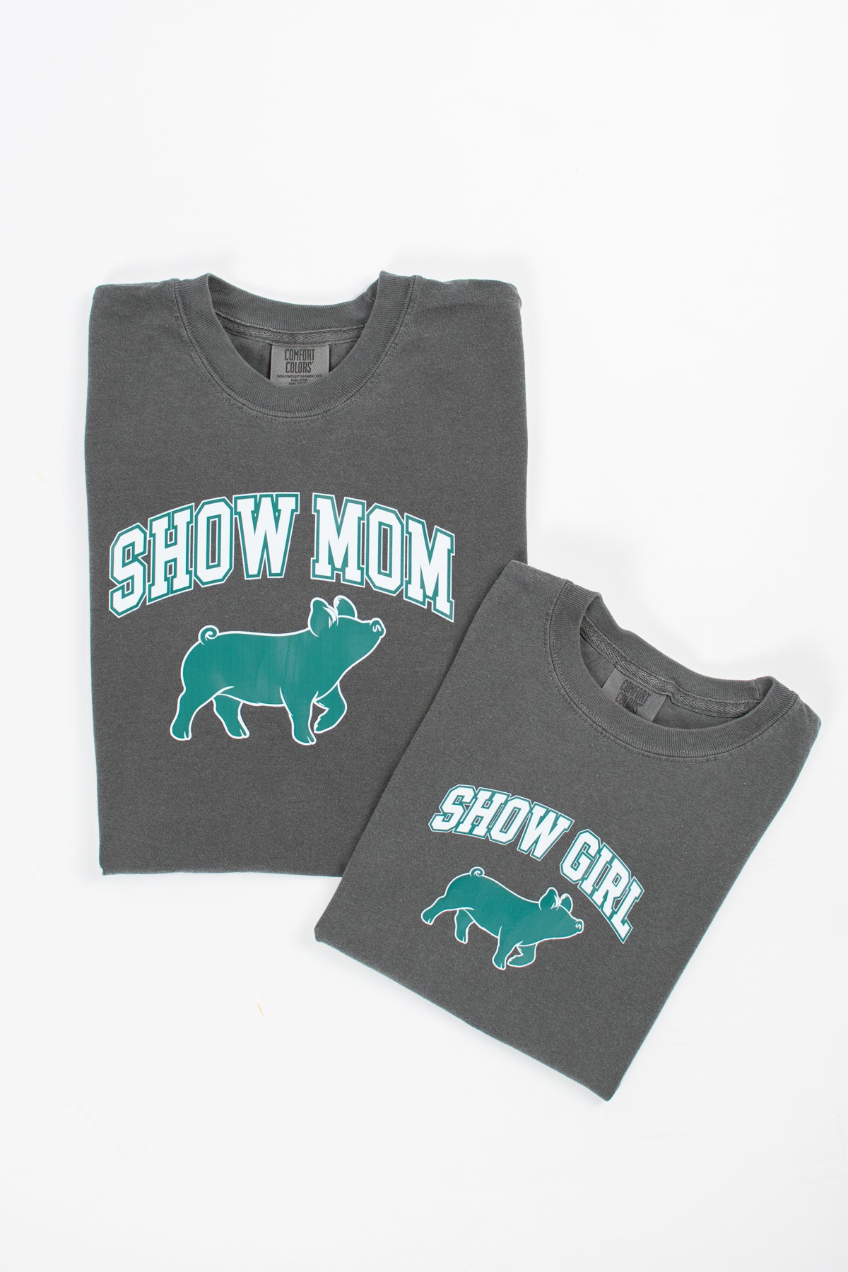 'Show Mom' Fair Animal Charcoal Tee