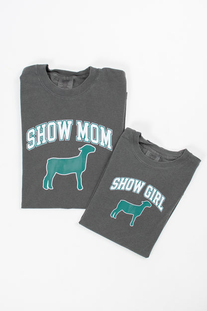 'Show Mom' Fair Animal Charcoal Tee