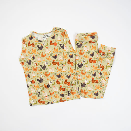 Singing Chickens Toddler/Youth Bamboo Pajama Set