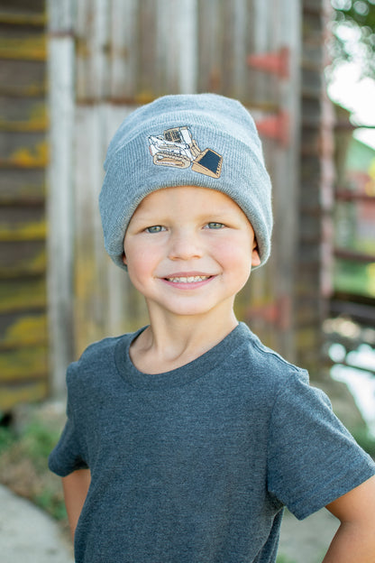 Skid Loader Patch Knit Cuffed Stocking Cap - Youth