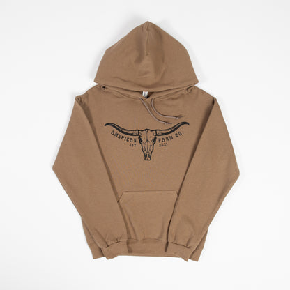 Skull Horns Mocha Hoodie