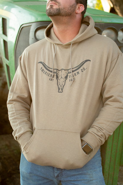 Skull Horns Mocha Hoodie