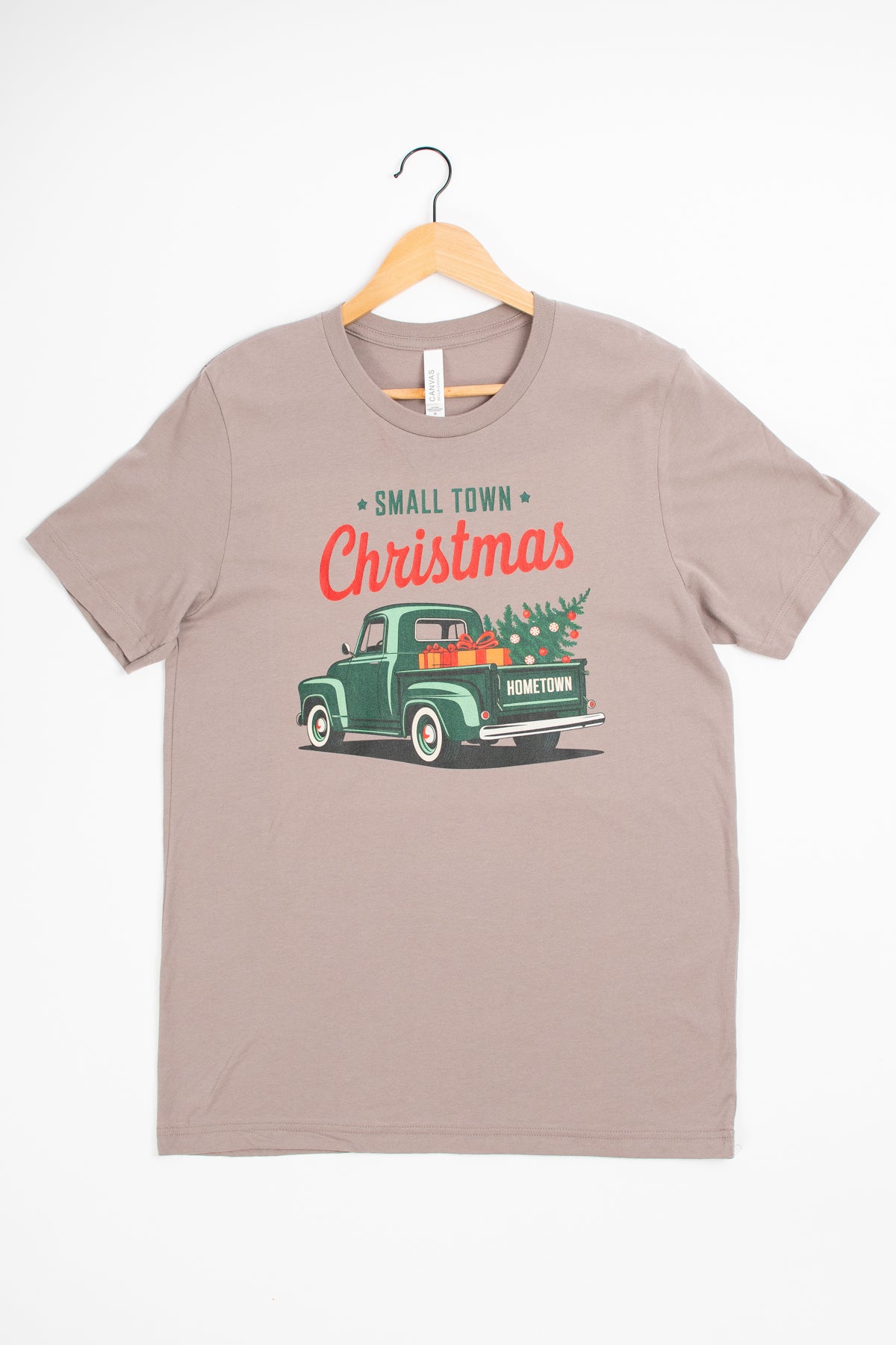 'Small Town Christmas' Brown Tee