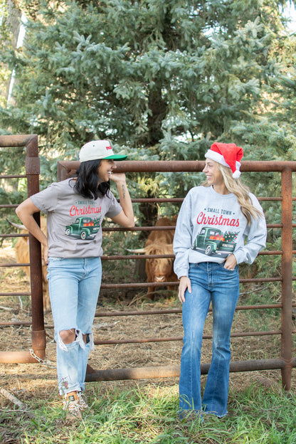 'Small Town Christmas' Brown Tee