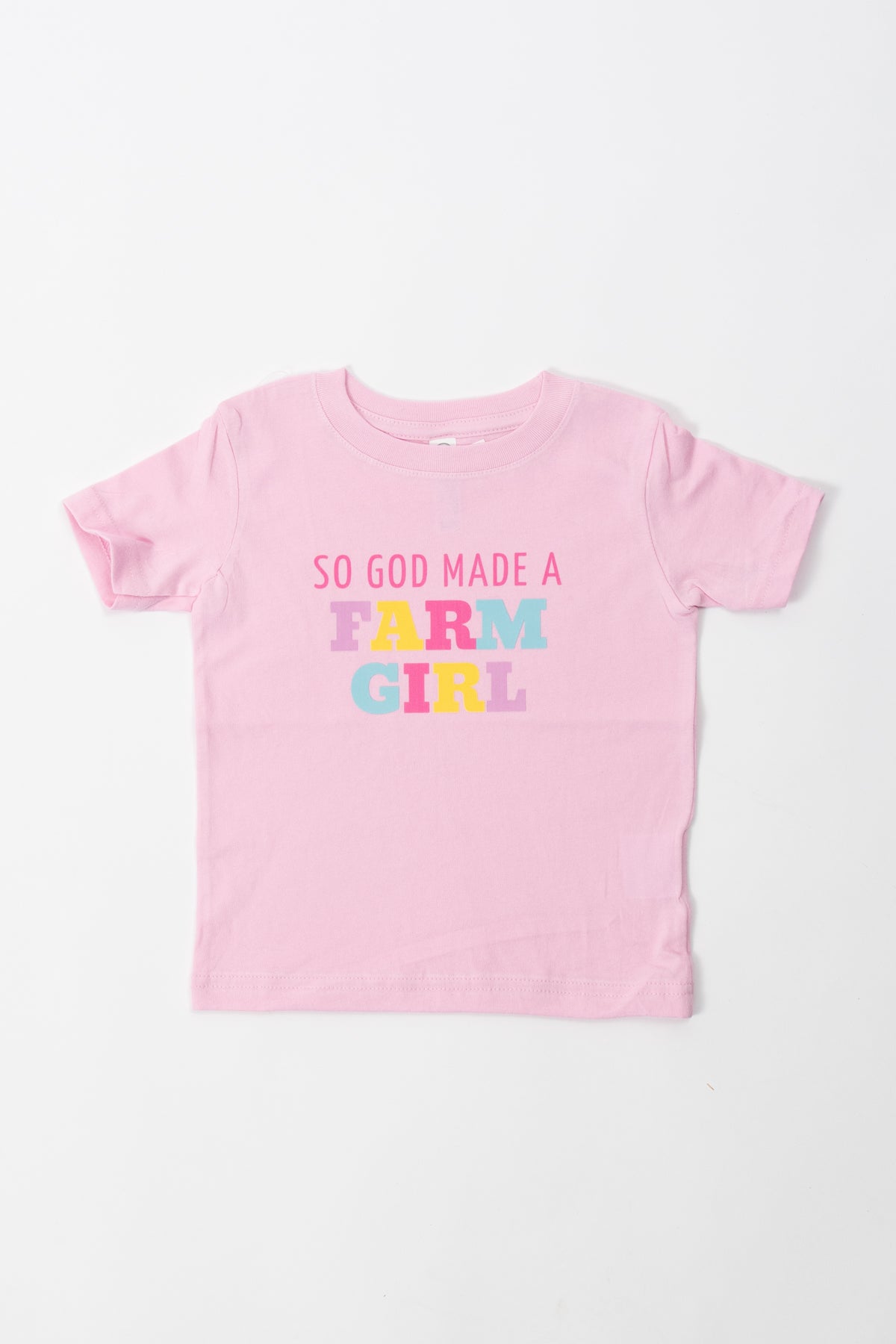 So God Made a Farm Girl' Toddler/Youth Pink Tee