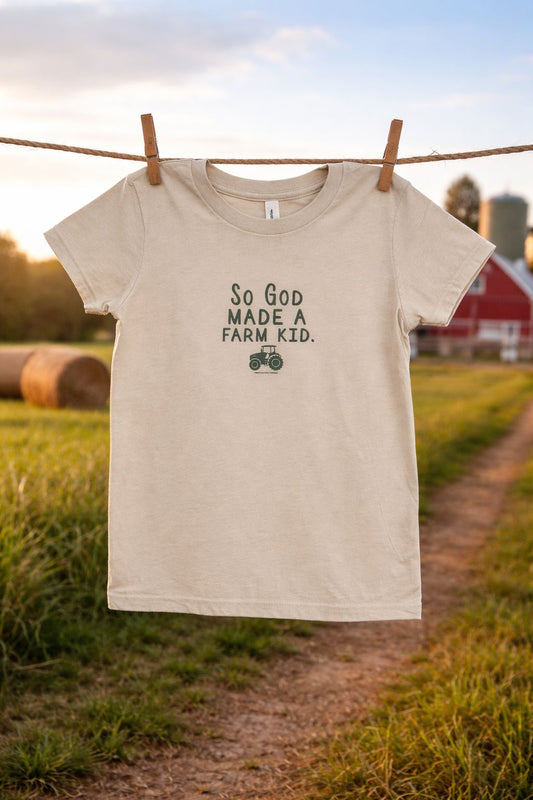 'So God Made a Farm Kid' Tractor Toddler/Youth Tee