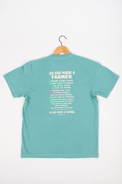 So God Made a Farmer.' Teal Tee