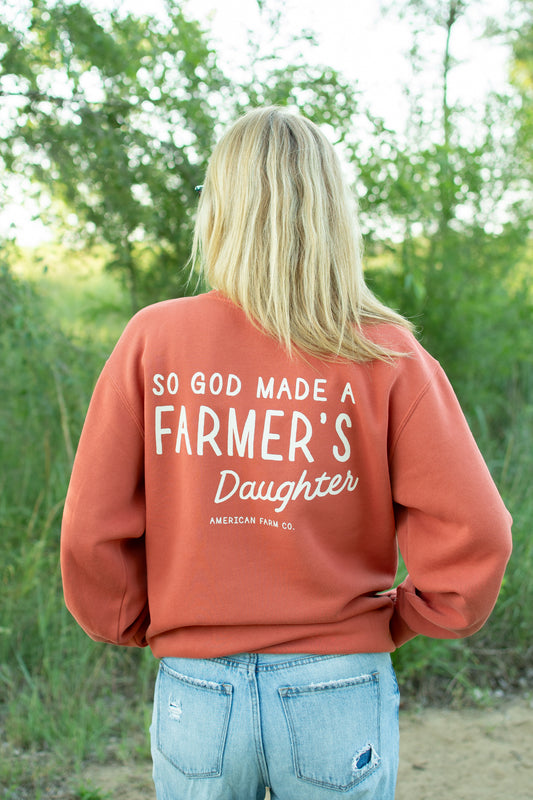 'So God Made a Farmer's Daughter' Adult Crewneck