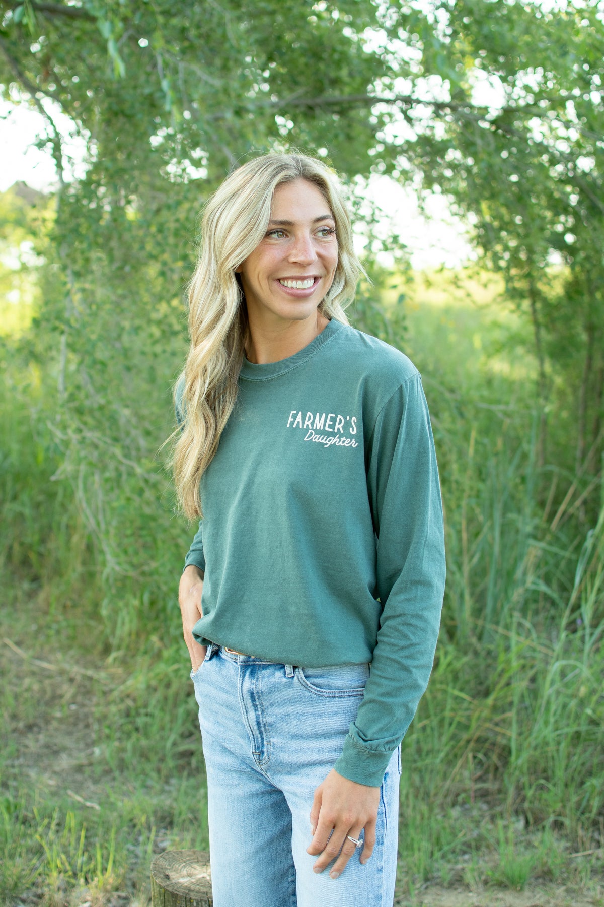 'So God Made a Farmer's Daughter' Adult Long Sleeve