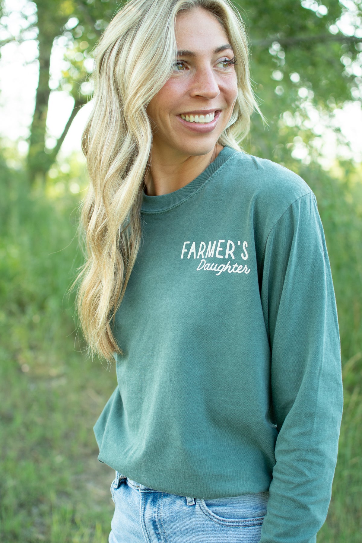 'So God Made a Farmer's Daughter' Adult Long Sleeve