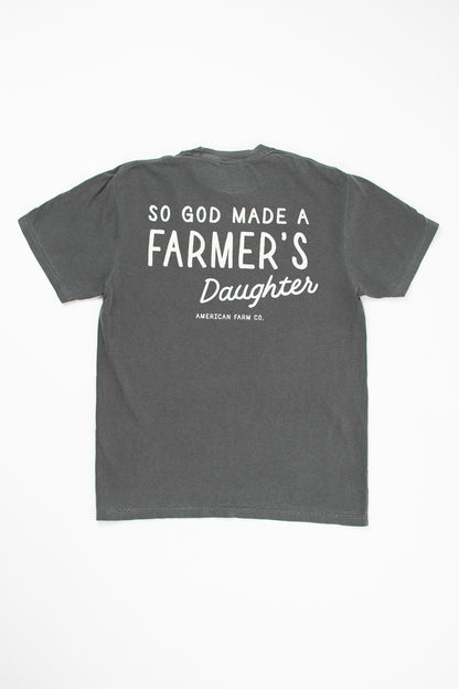 'So God Made a Farmer's Daughter' Adult T-Shirt - Charcoal