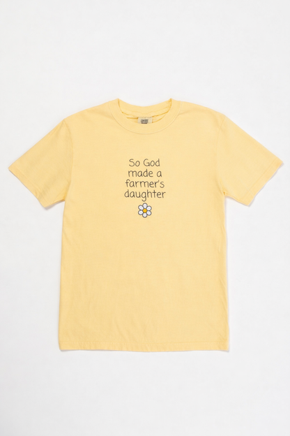 So God Made a Farmer's Daughter' Yellow Tee