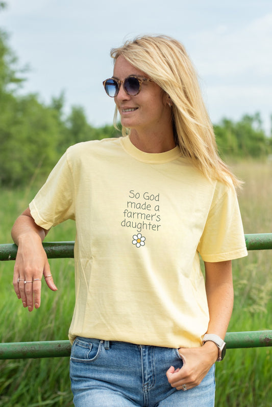 'So God Made a Farmer's Daughter' Yellow Tee