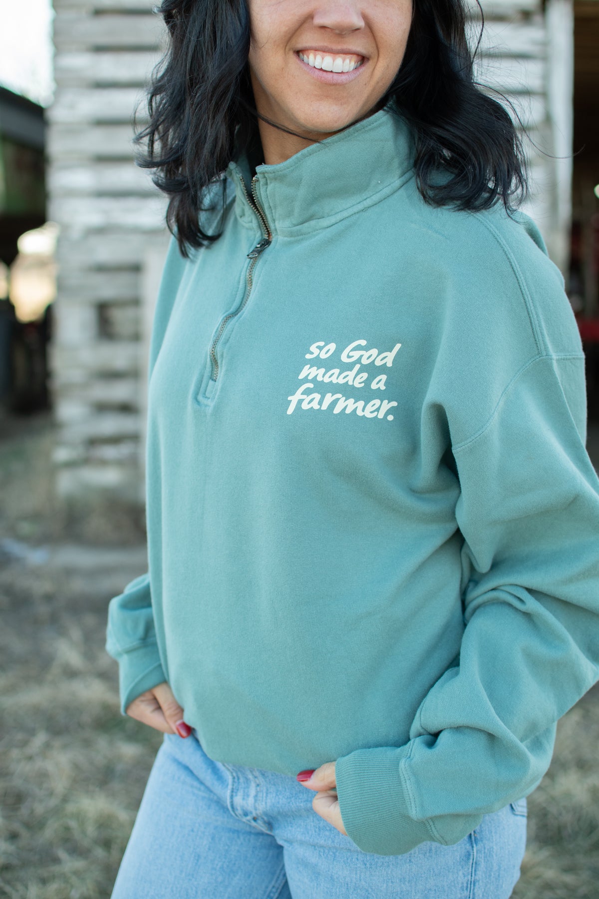 'So God made a Farmer.' 1/4 Zip