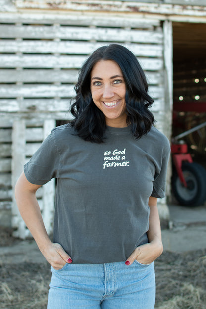 So God made a Farmer.' Charcoal Tee