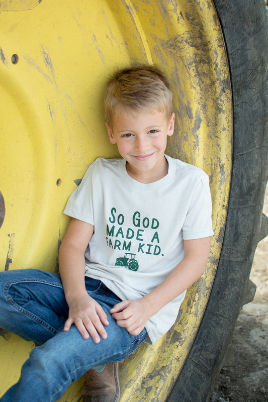 'So God Made a Farm Kid' Tractor Toddler/Youth Tee