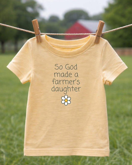 'So God Made a Farmer's Daughter' Toddler/Youth Yellow Tee