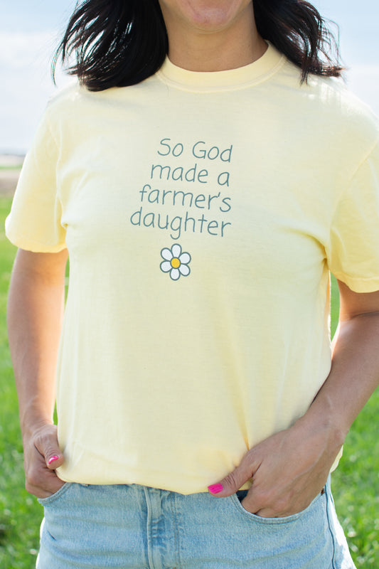 'So God Made a Farmer's Daughter' Yellow Tee