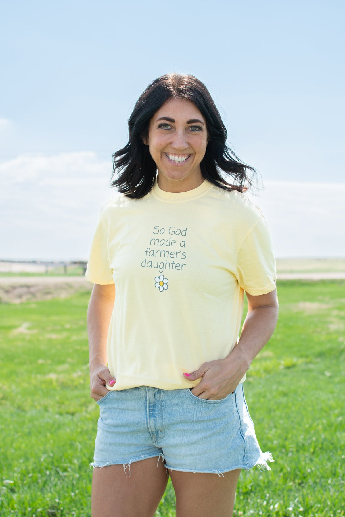So God Made a Farmer's Daughter' Yellow Tee