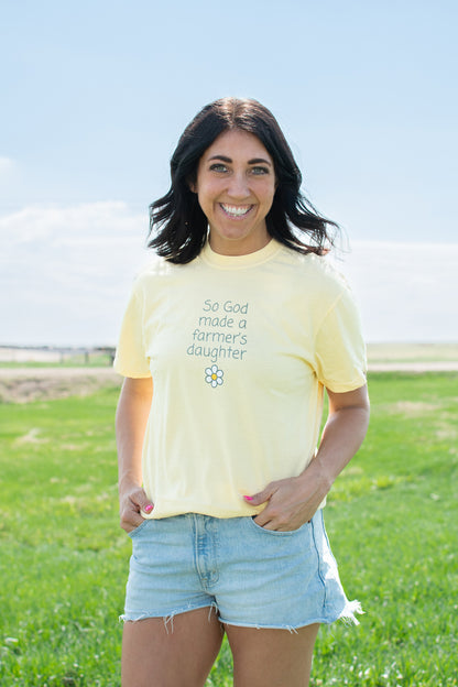 So God Made a Farmer's Daughter' Yellow Tee