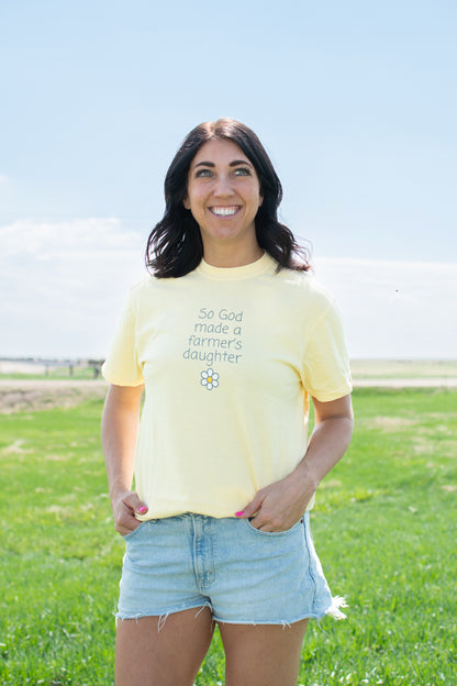 So God Made a Farmer's Daughter' Yellow Tee