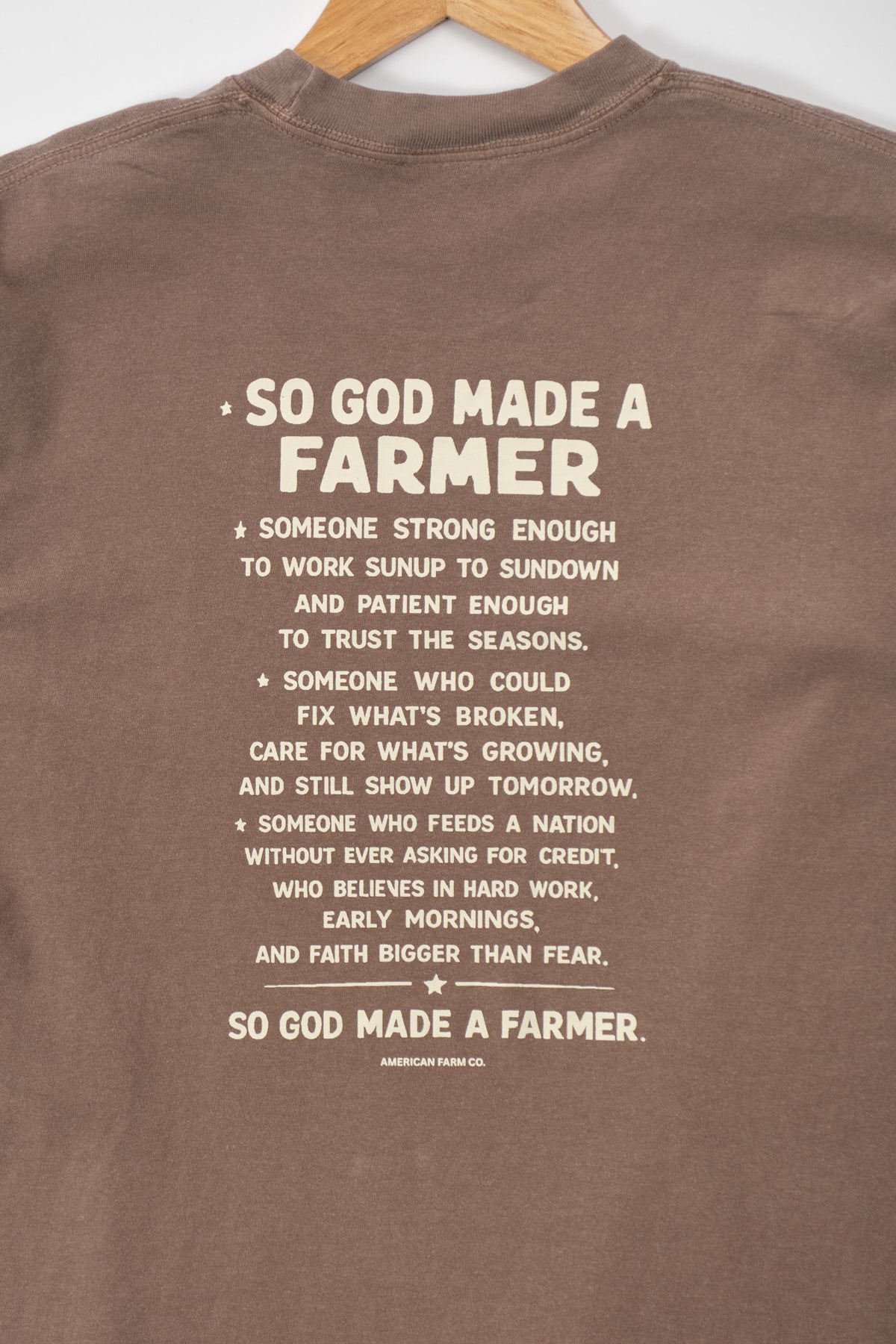 'So God made a Farmer.' Brown Long Sleeve