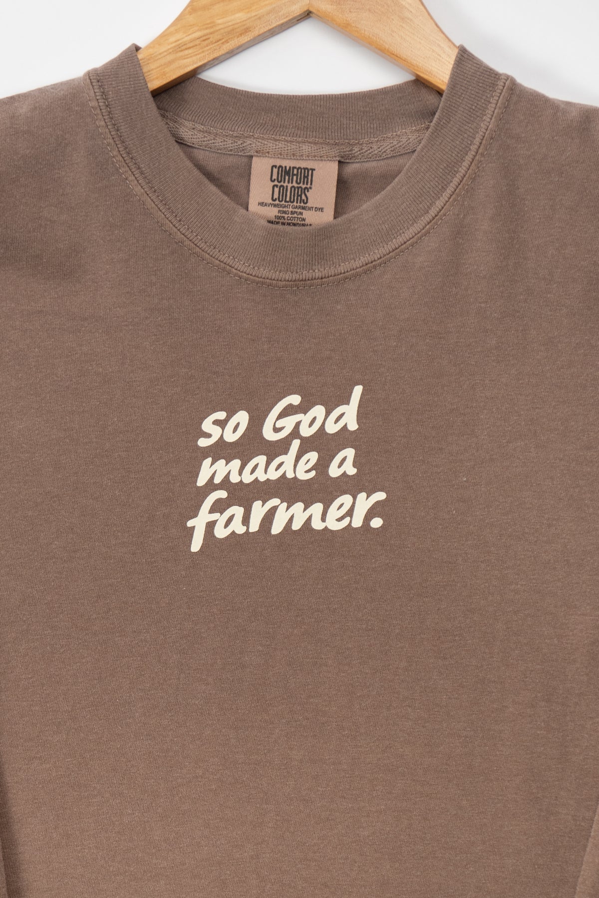 'So God made a Farmer.' Brown Long Sleeve