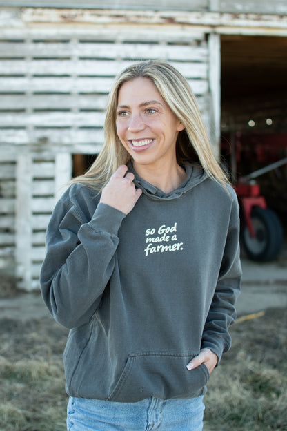 'So God made a Farmer.' Charcoal Hoodie