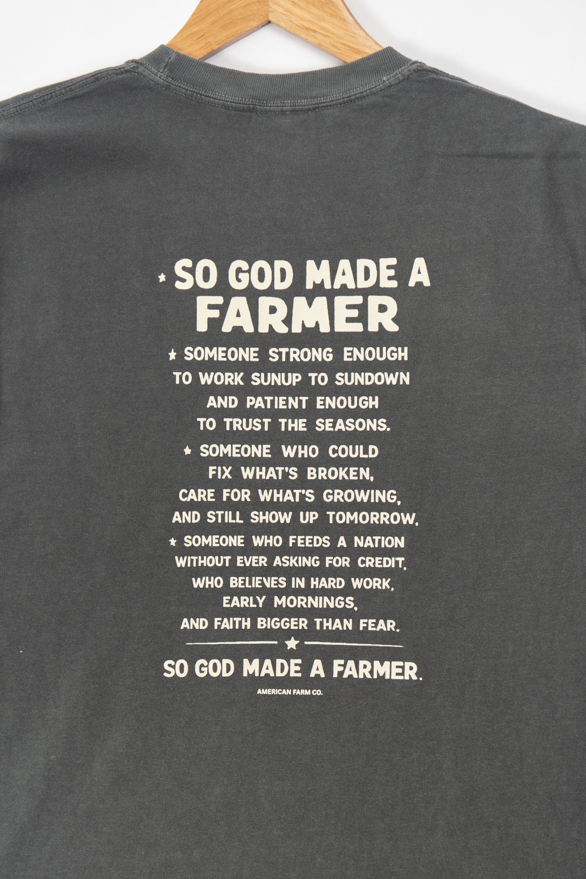 So God made a Farmer.' Charcoal Tee