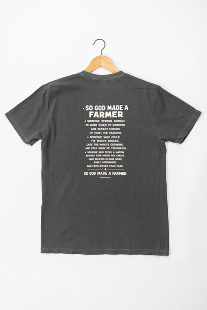 So God made a Farmer.' Charcoal Tee