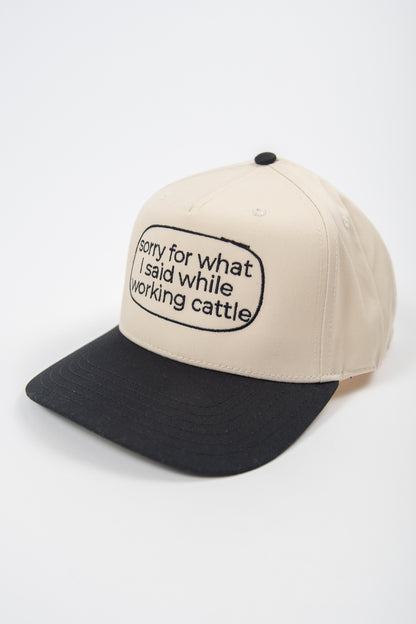 'Sorry for what I said while working cattle' Embroidered Trucker Hat