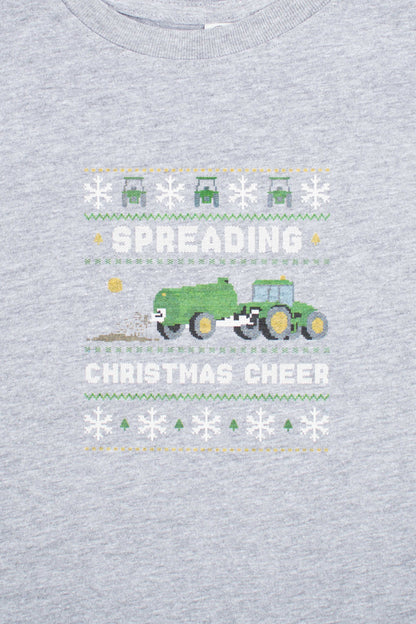 'Spreading Christmas Cheer' Green Tractor Toddler/Youth Tee