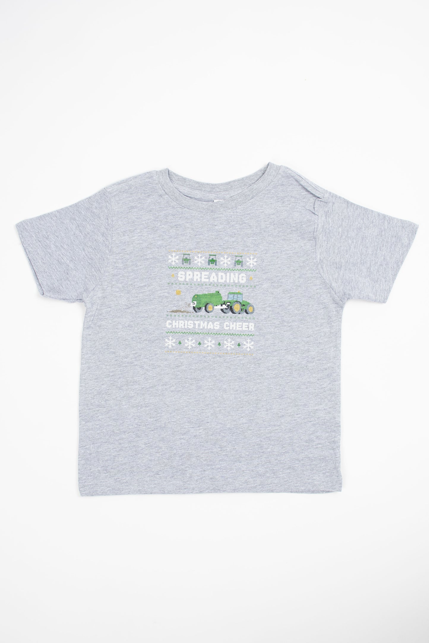 'Spreading Christmas Cheer' Green Tractor Toddler/Youth Tee